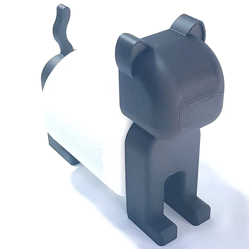 黒猫シルエットの卓上トイレットペーパーホルダー